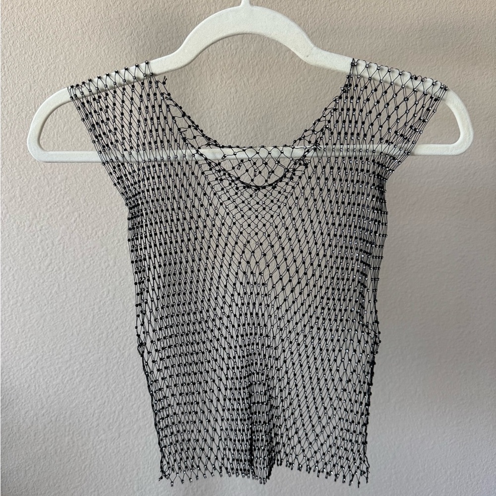 Black Ruched Mesh Corset Top (Fits XS-M) | Festival, Clubbing, Night Out